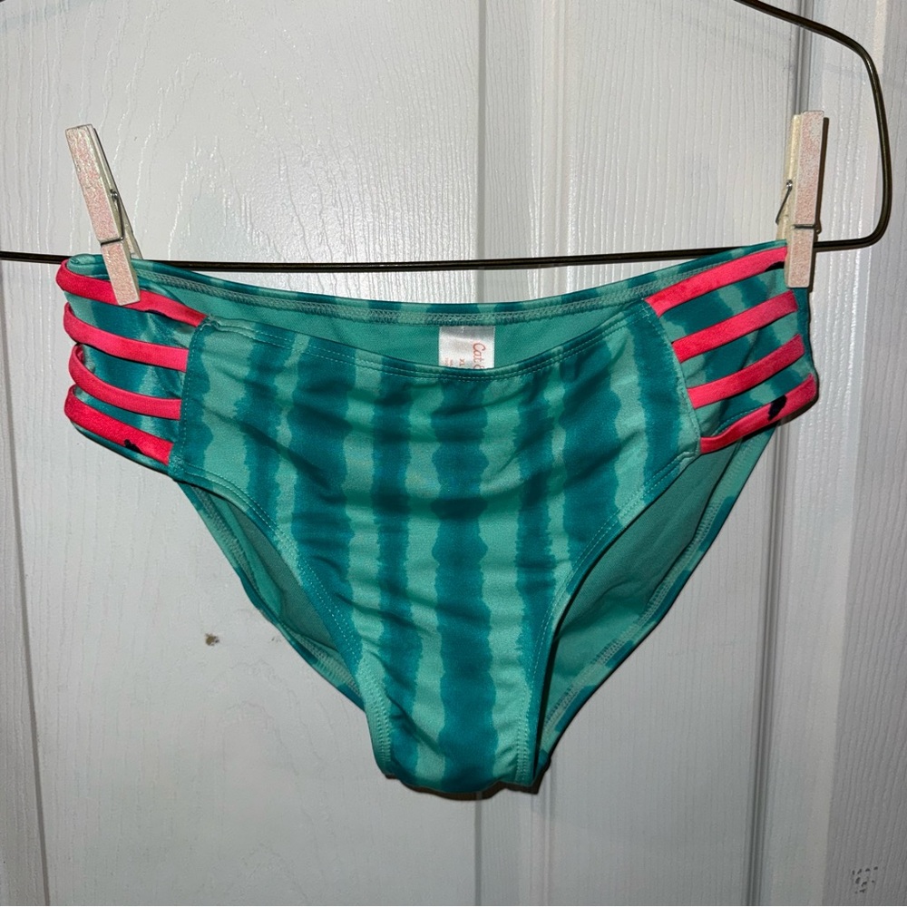 Cat & Jack Teal Striped Swimwear
